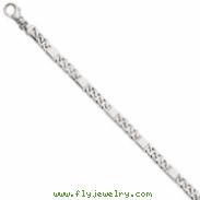 14k White Gold 5.5mm Polished Fancy Link Chain Bracelet