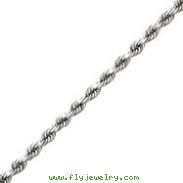 14K White Gold 5mm Diamond-Cut Rope Chain