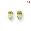 14k White Gold 6x4mm Oval Peridot earring