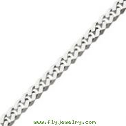 14K White Gold 7.85mm Geometric Curb Link Bracelet
