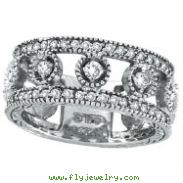 14K White Gold .91ct Diamond Oval Spotted Eternity Ring Band