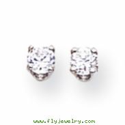 14k White Gold A Diamond stud earring