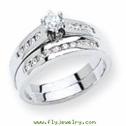 14k White Gold A Diamond wedding band