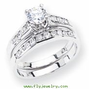 14k White Gold A Diamond wedding band