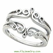 14K White Gold All Metal Ring Guard