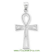 14K White Gold Ankh Cross Pendant