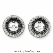 14k White Gold Black & White Diamond Earring Jackets