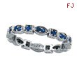 14K White Gold Blue Sapphire Stackable Eternity Band