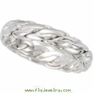 14K White Gold Bridal Duo Hand Woven Band