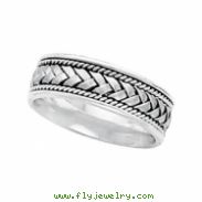 14K White Gold Bridal Hand Woven Band