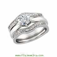 14K White Gold Bridal Ring Guard