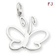 14K White Gold Butterfly Charm