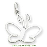 14K White Gold Butterfly Charm