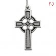 14K White Gold Celtic Cross Pendant