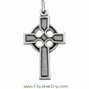 14K White Gold Celtic Cross Pendant