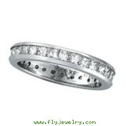 14K White Gold Channel Set 1.38ct Diamond Eternity Band Ring SI1-SI2 G-H