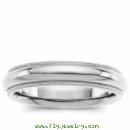 14K White Gold Comfort Fit Milgrain Band