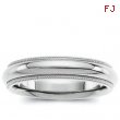 14K White Gold Comfort Fit Milgrain Band