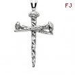 14K White Gold Cross