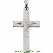 14K White Gold Cross Pendant