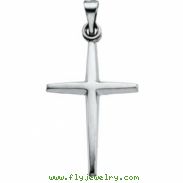 14K White Gold Cross Pendant