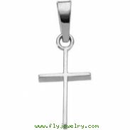 14K White Gold Cross Pendant