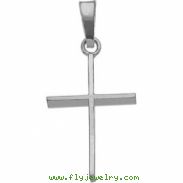 14K White Gold Cross Pendant