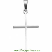 14K White Gold Cross Pendant