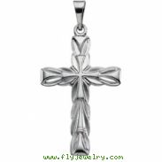 14K White Gold Cross Pendant