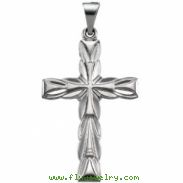 14K White Gold Cross Pendant