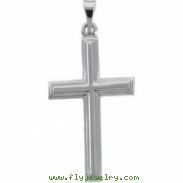 14K White Gold Cross Pendant