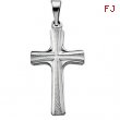 14K White Gold Cross Pendant