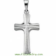 14K White Gold Cross Pendant