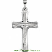 14K White Gold Cross Pendant