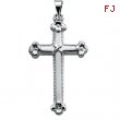 14K White Gold Cross Pendant