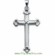 14K White Gold Cross Pendant