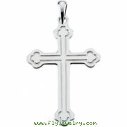 14K White Gold Cross Pendant