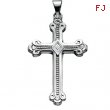 14K White Gold Cross Pendant