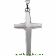 14K White Gold Cross Pendant