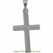 14K White Gold Cross Pendant