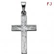 14K White Gold Cross Pendant