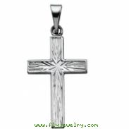 14K White Gold Cross Pendant