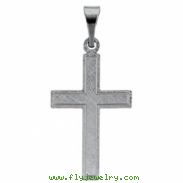 14K White Gold Cross Pendant