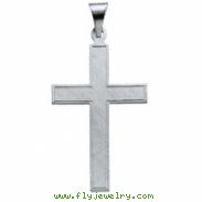 14K White Gold Cross Pendant