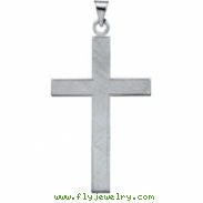 14K White Gold Cross Pendant