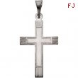 14K White Gold Cross Pendant