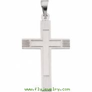 14K White Gold Cross Pendant