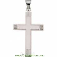 14K White Gold Cross Pendant