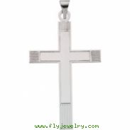 14K White Gold Cross Pendant