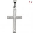 14K White Gold Cross Pendant